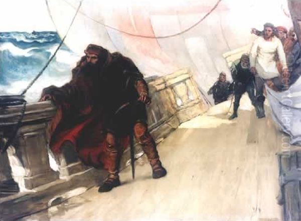 Discovery of Brazil Oil Painting by Jose Malhoa