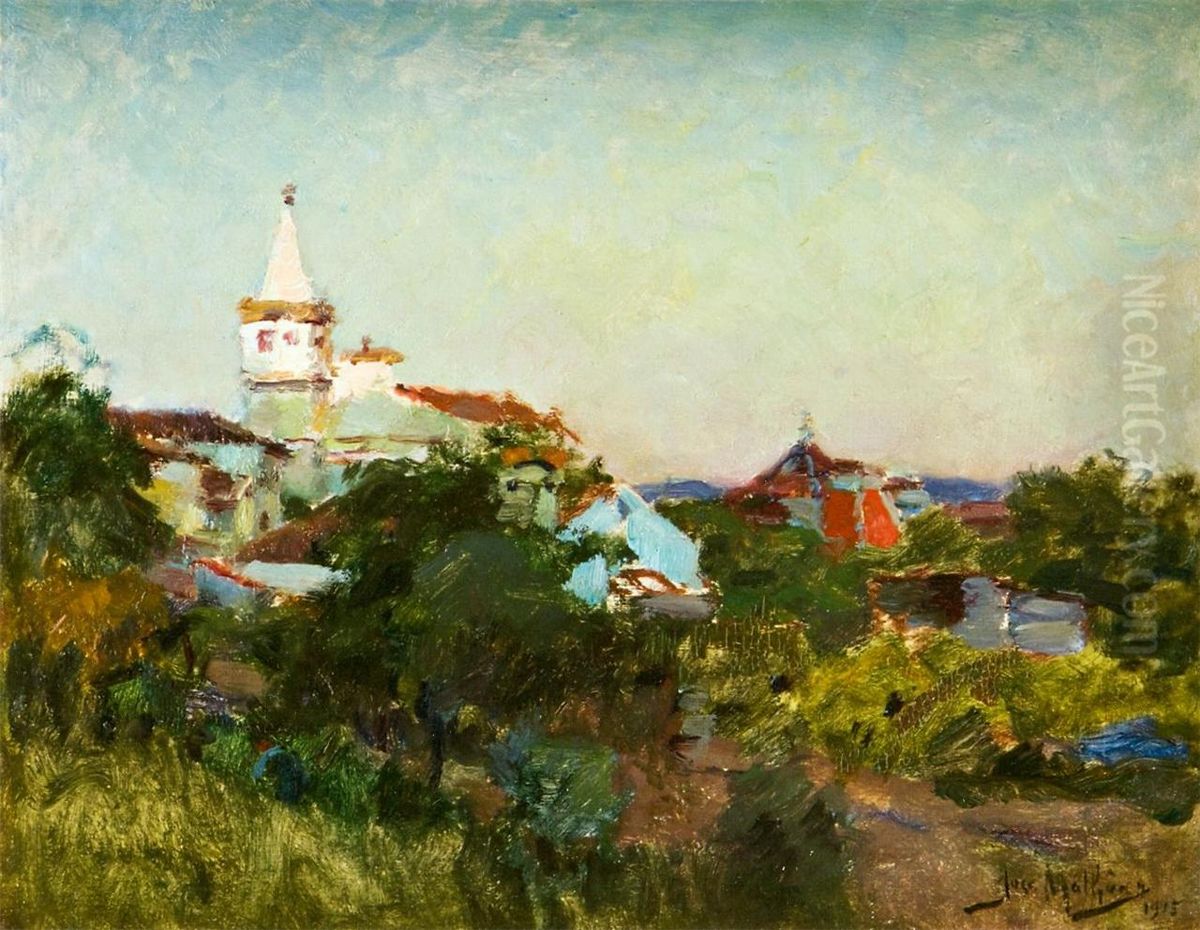 Landscape of Figueiro Oil Painting by Jose Malhoa