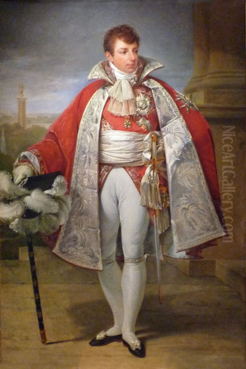 Portrait du marechal Duroc, duc de Frioul, Grand Marechal du Palais de S.M. l'Empereur Napoleon 1er. En costume pour la ceremonie du sacre. Oil Painting by Antoine-Jean Gros
