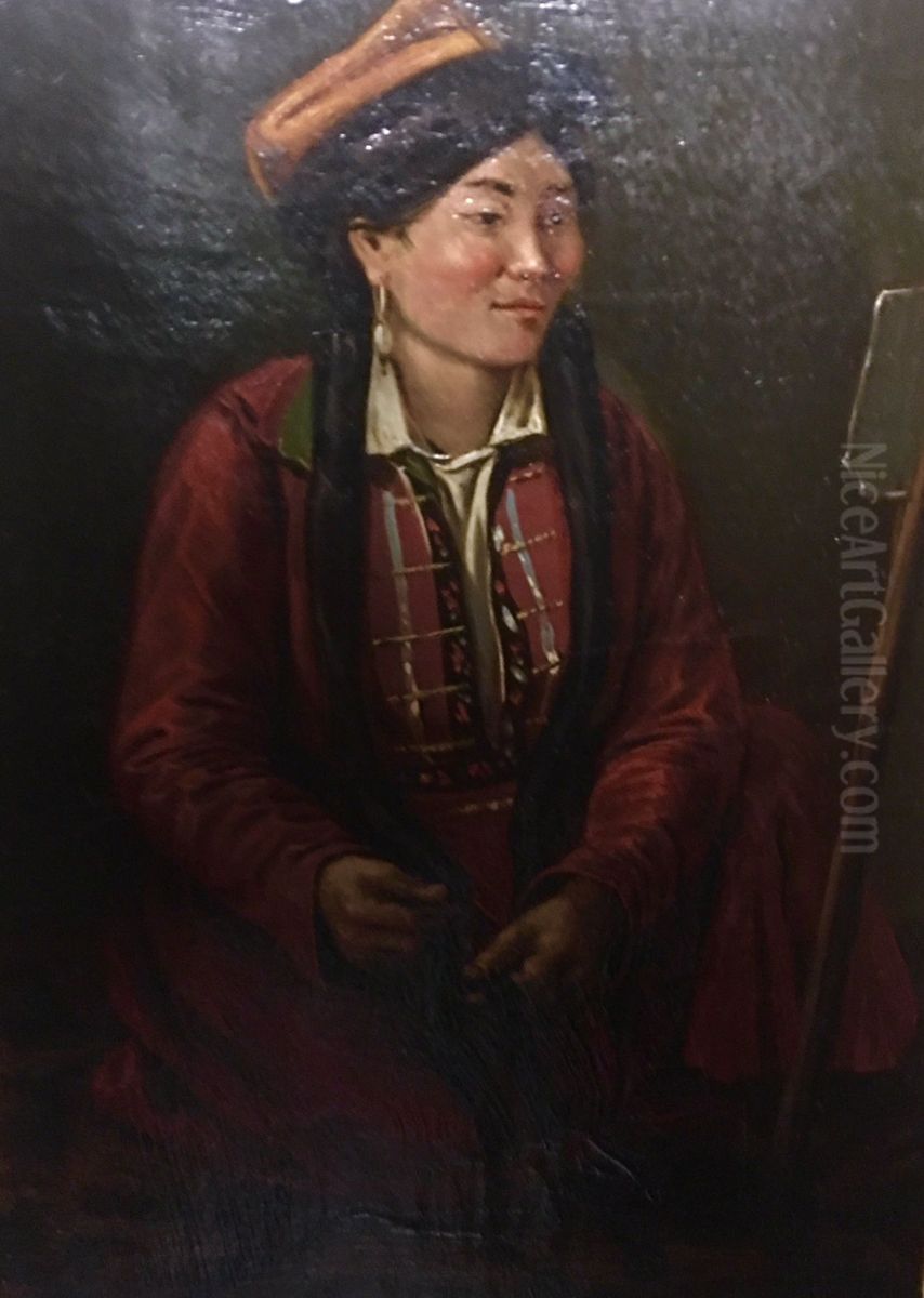 Kalmuckinn Oil Painting by Wilhelm Kiesewetter