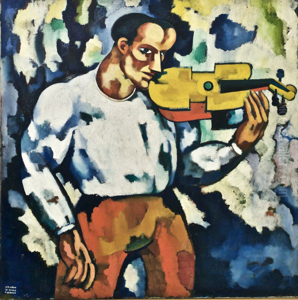 Deaf Music Oil Painting by Amadeo De Souza Cardoso