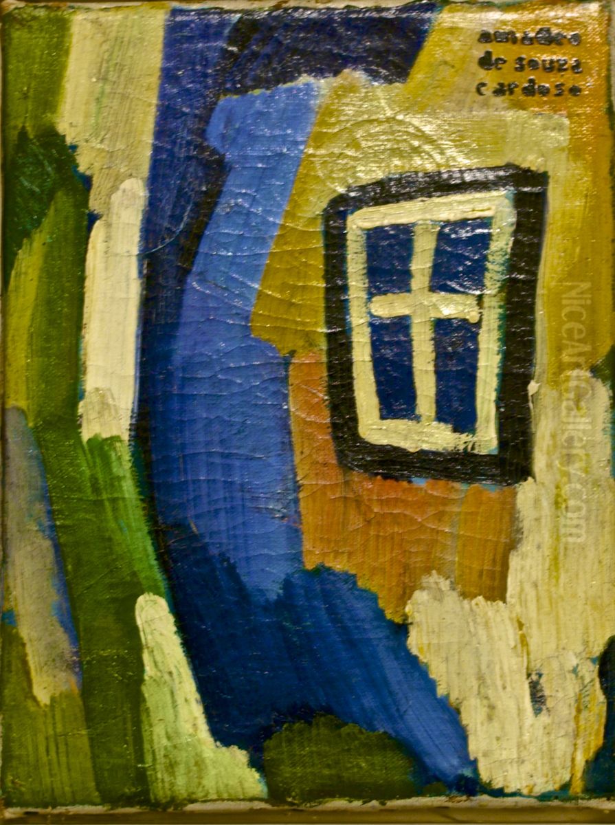 Blue window Oil Painting by Amadeo De Souza Cardoso