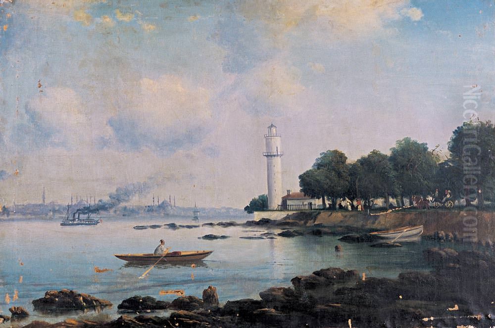 Lighthouse at Fener Oil Painting by Garabet Yazmaciyan