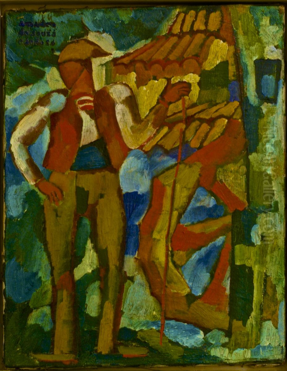 Meunier Oil Painting by Amadeo De Souza Cardoso