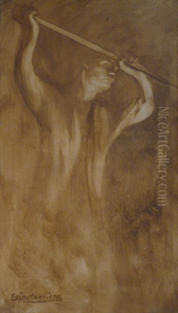 The Founder Oil Painting by Eugene Carriere