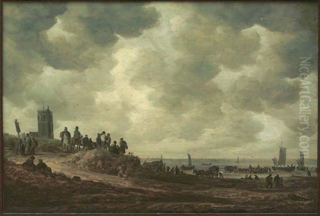 Beach near Egmond Oil Painting by Jan van Goyen