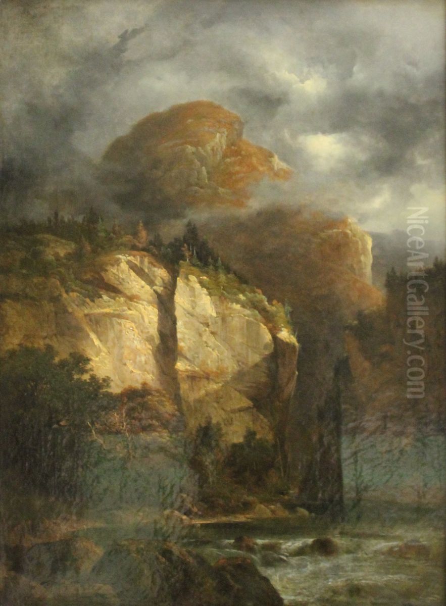 Paysage Montagneux Oil Painting by Alexandre Calame