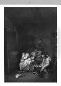 Interieur mit Familienszene