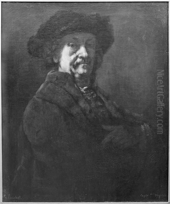 Rembrandt portrait Oil Painting by Gustave Courbet