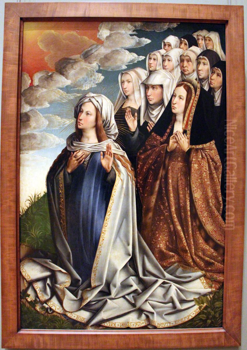 The Virgin Mediator with Jeanne la Folle Oil Painting by Colijn de Coter