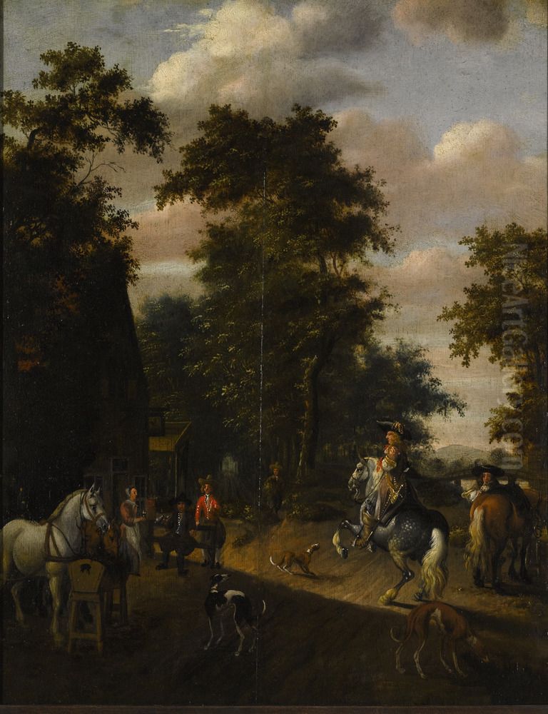 La Halte Oil Painting by Pieter van Asch