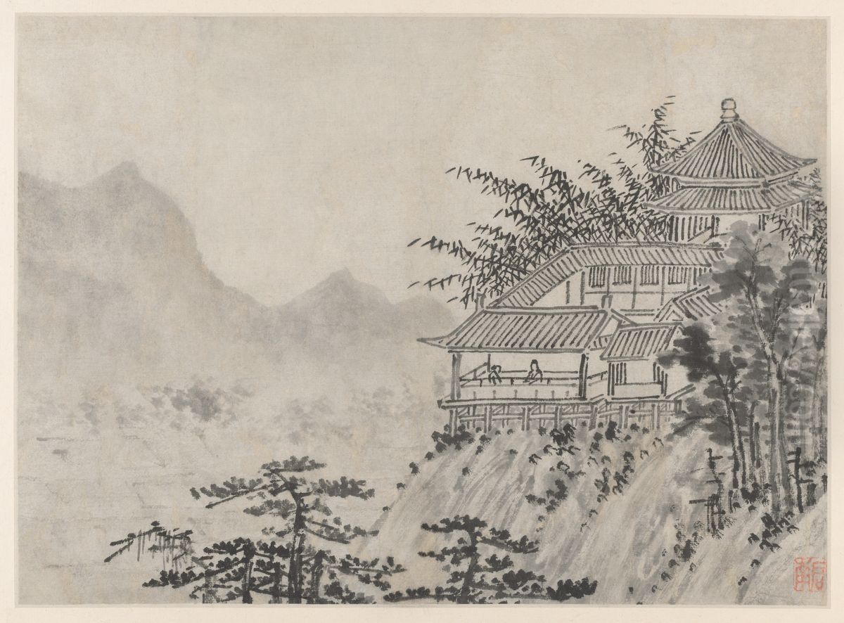 The Thousand Acres of Clouds, from Twelve Views of Tiger Hill, Suzhou Oil Painting by Shen Zhou