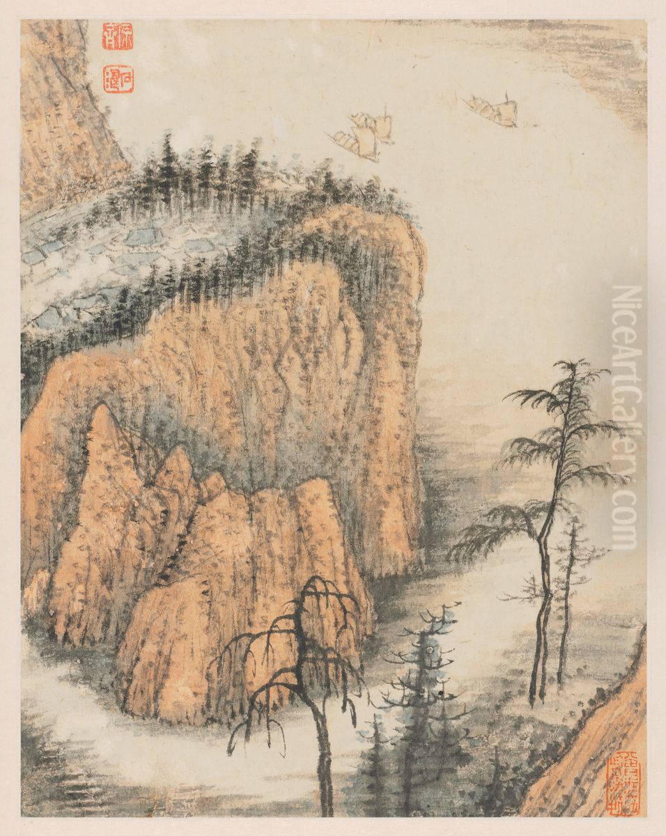 Reminiscences of Qinhuai River Oil Painting by Shitao Daoji