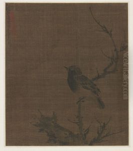 Sleeping Bird on a Prunus Branch