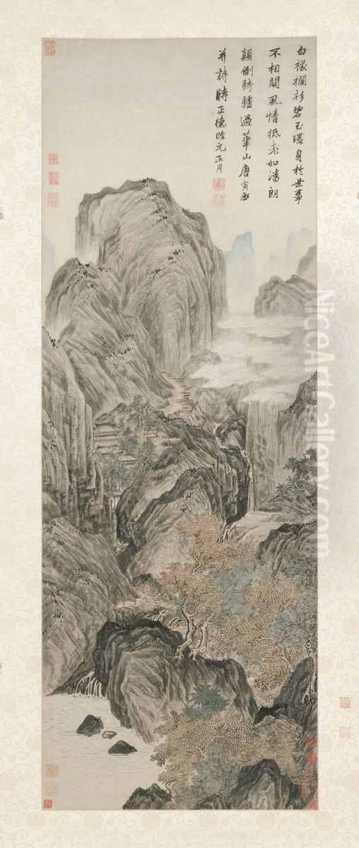 Mount Hua Oil Painting by Tang Yin