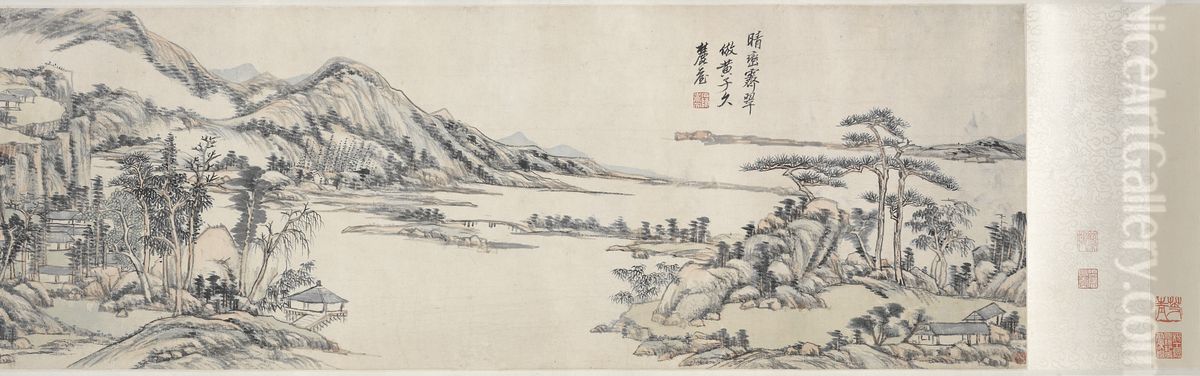 After Huang Gongwang Oil Painting by Wang Yuanqi