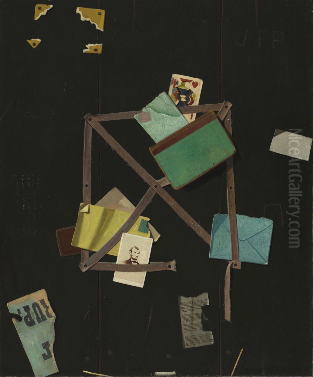 Card Rack with a Jack of Hearts Oil Painting by John F. Peto