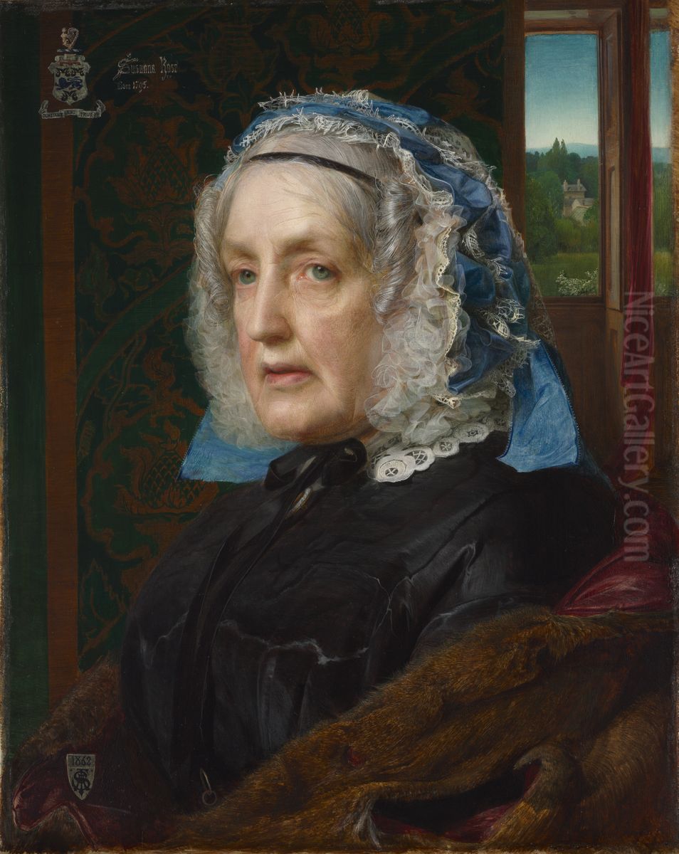 Susanna Anderson Rose Oil Painting by Frederick Sandys
