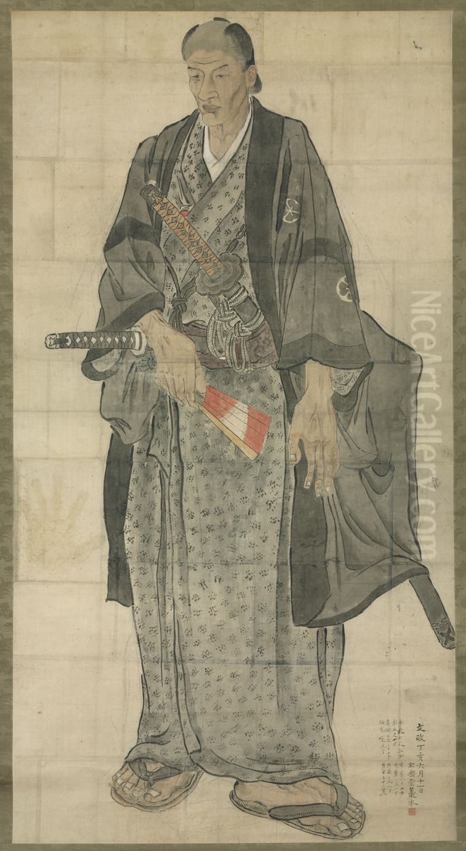 Portrait of Ozora Buzaemon Oil Painting by Watanabe Kazan