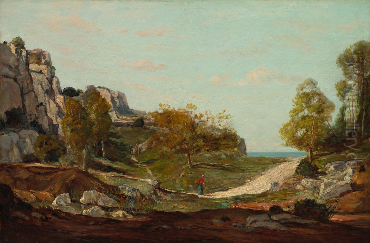Paysage a Saint-Andre, pres de Marseille Oil Painting by Paul Guigou