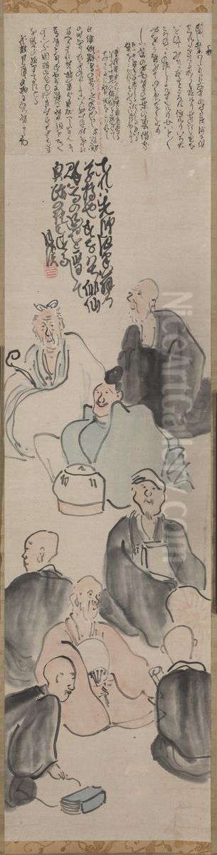 A Poetic Gathering Oil Painting by Matsumura Goshun