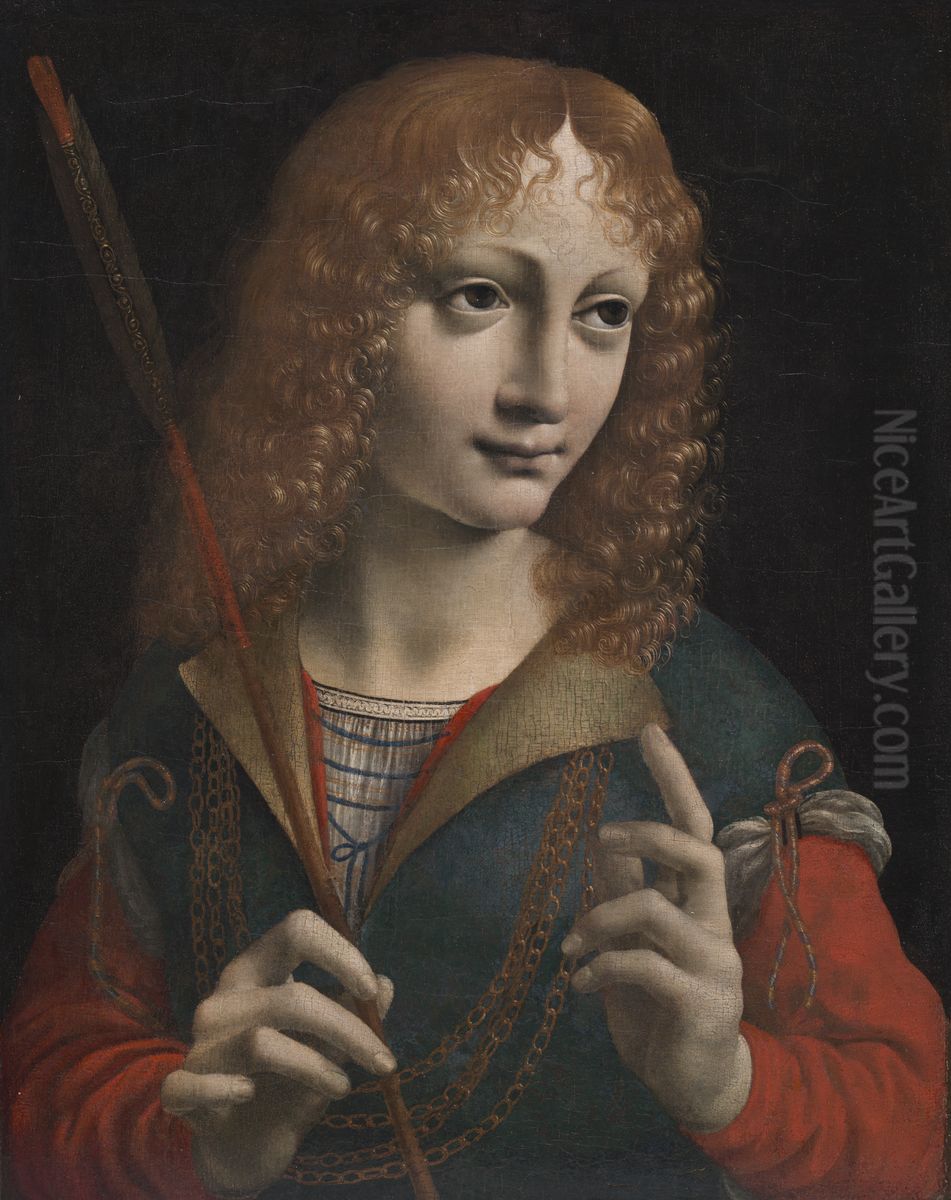 Portrait of a Youth as Saint Sebastian Oil Painting by Marco D'Oggiono