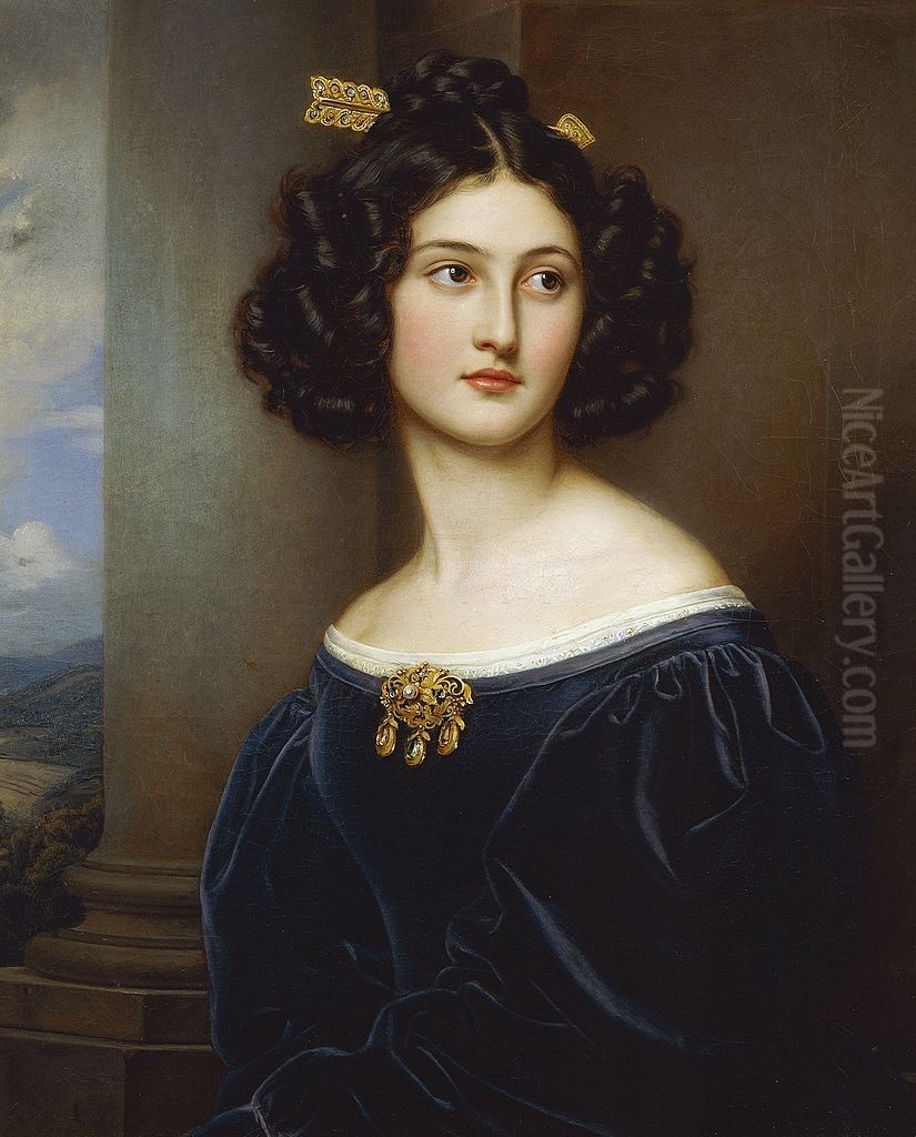 Nanette Kaulla(1812-1876) Oil Painting by Joseph Karl Stieler