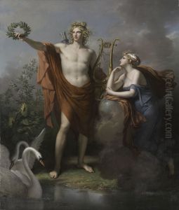 Apollo, God of Light, Eloquence, Poetry and the Fine Arts with Urania, Muse of Astronomy