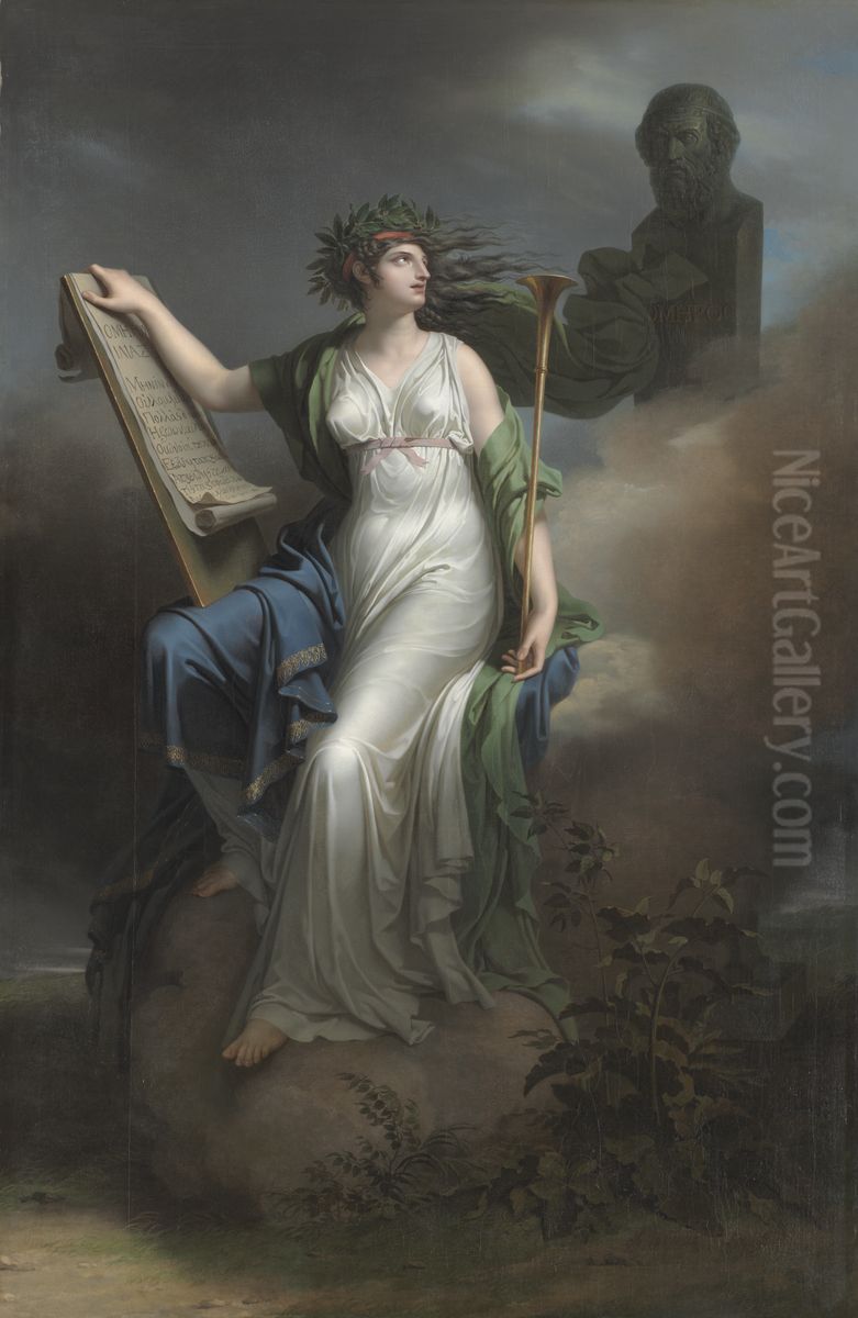 Calliope, Muse of Epic Poetry Oil Painting by Charles Meynier