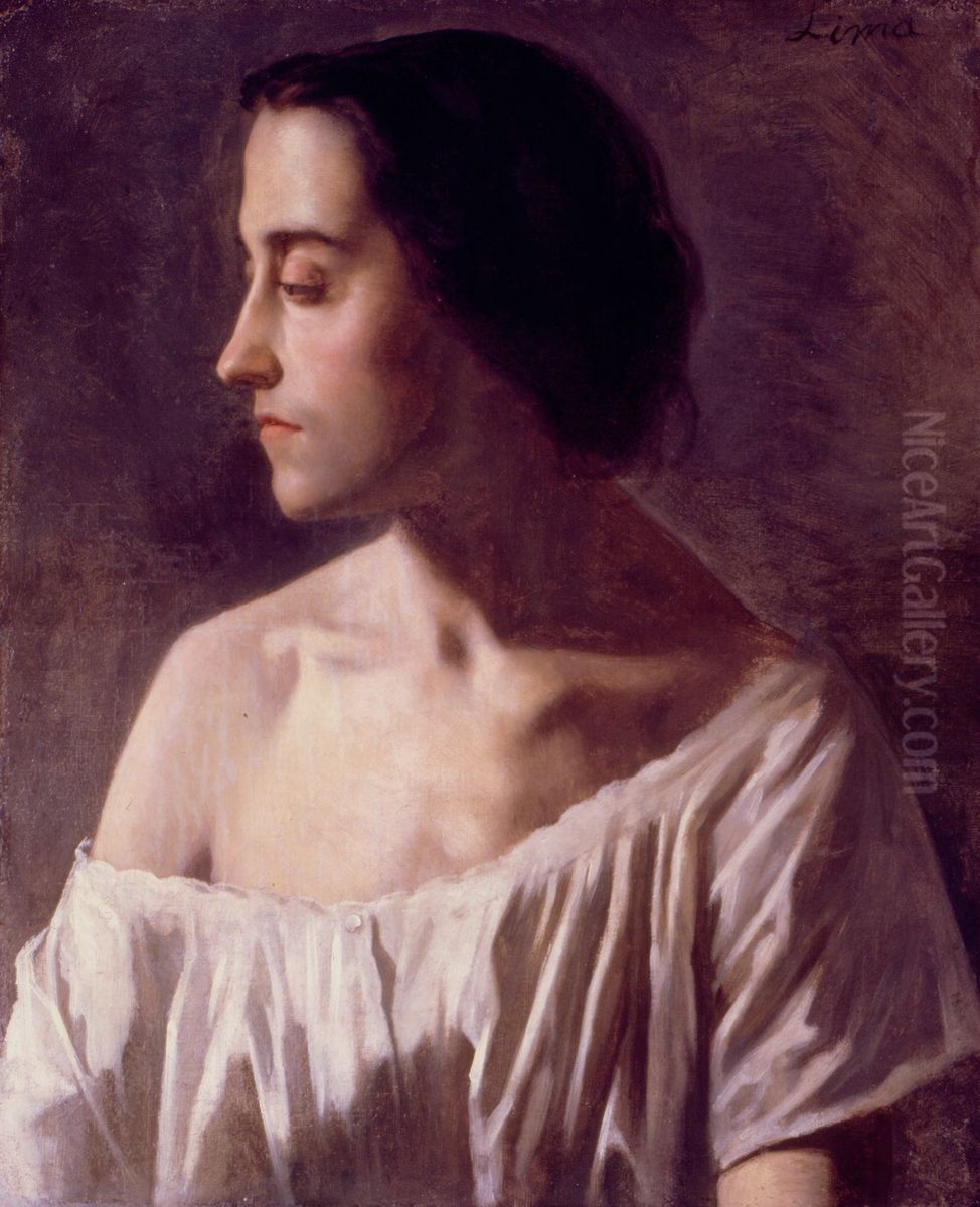 Cabeca de mulher Oil Painting by Victor Meirelles