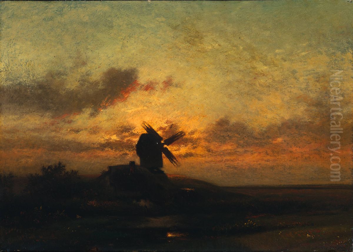 The Windmill Oil Painting by Jules Dupre