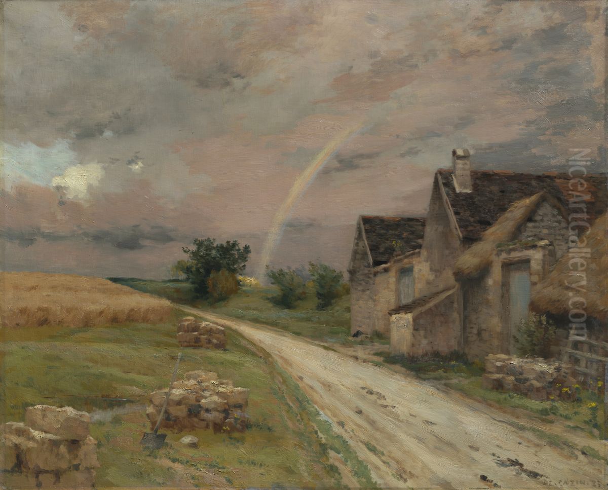 The Rainbow, Acheres la Foret Oil Painting by Jean-Charles Cazin