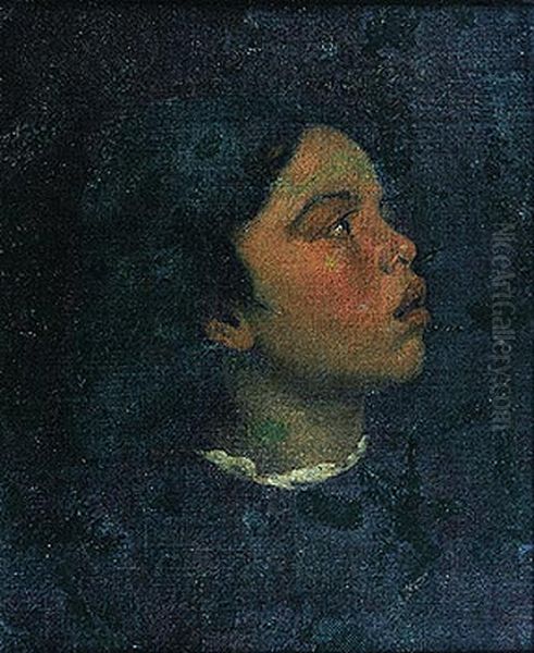 Study of the head of a girl Oil Painting by Victor Meirelles