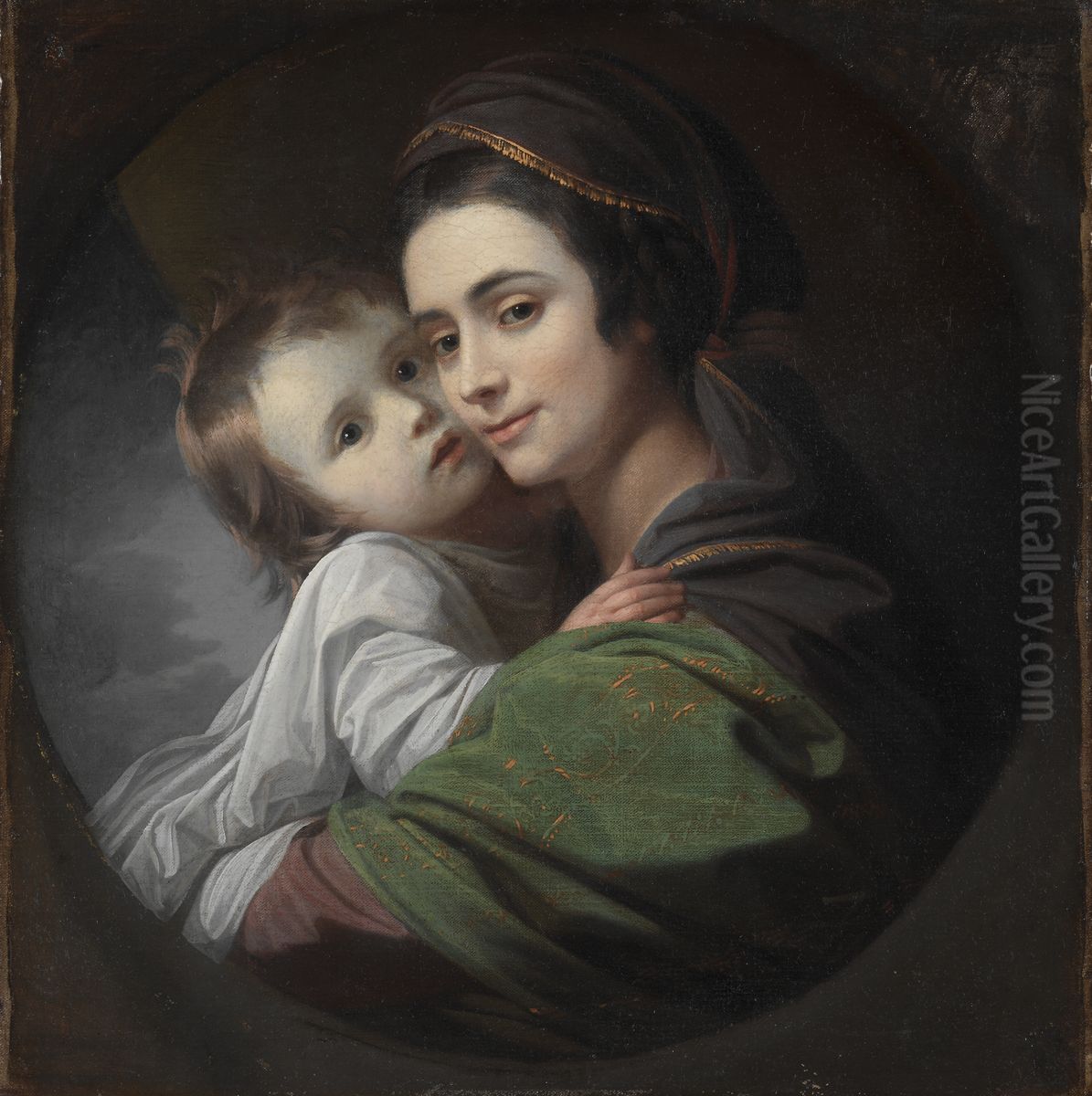 Elizabeth Shewell West and Her Son, Raphael Oil Painting by Benjamin West
