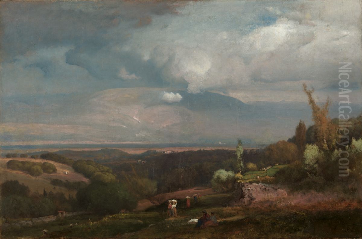 Approaching Storm from the Alban Hills Oil Painting by George Inness