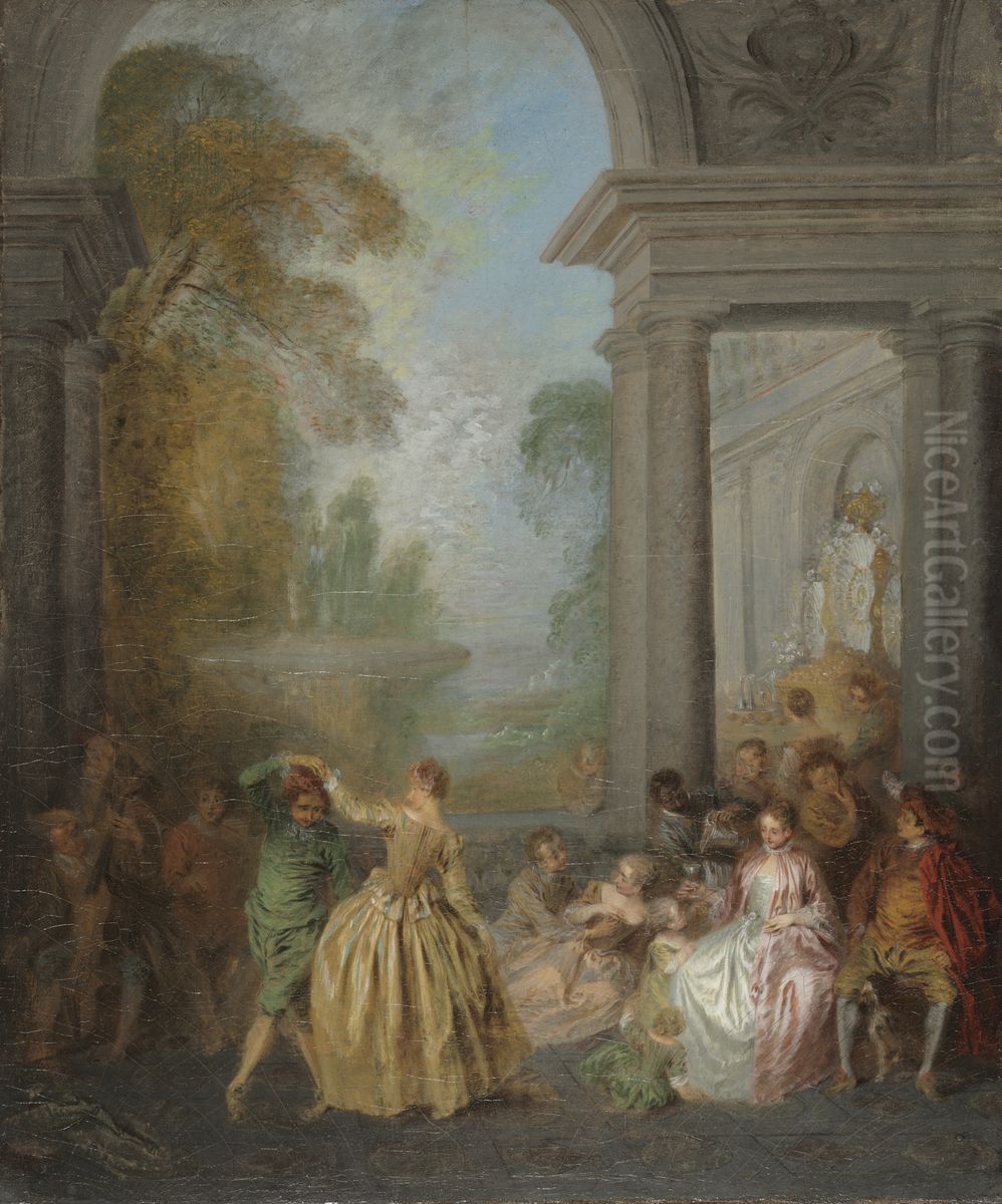 Dancers in a Pavilion Oil Painting by Jean-Baptiste Pater