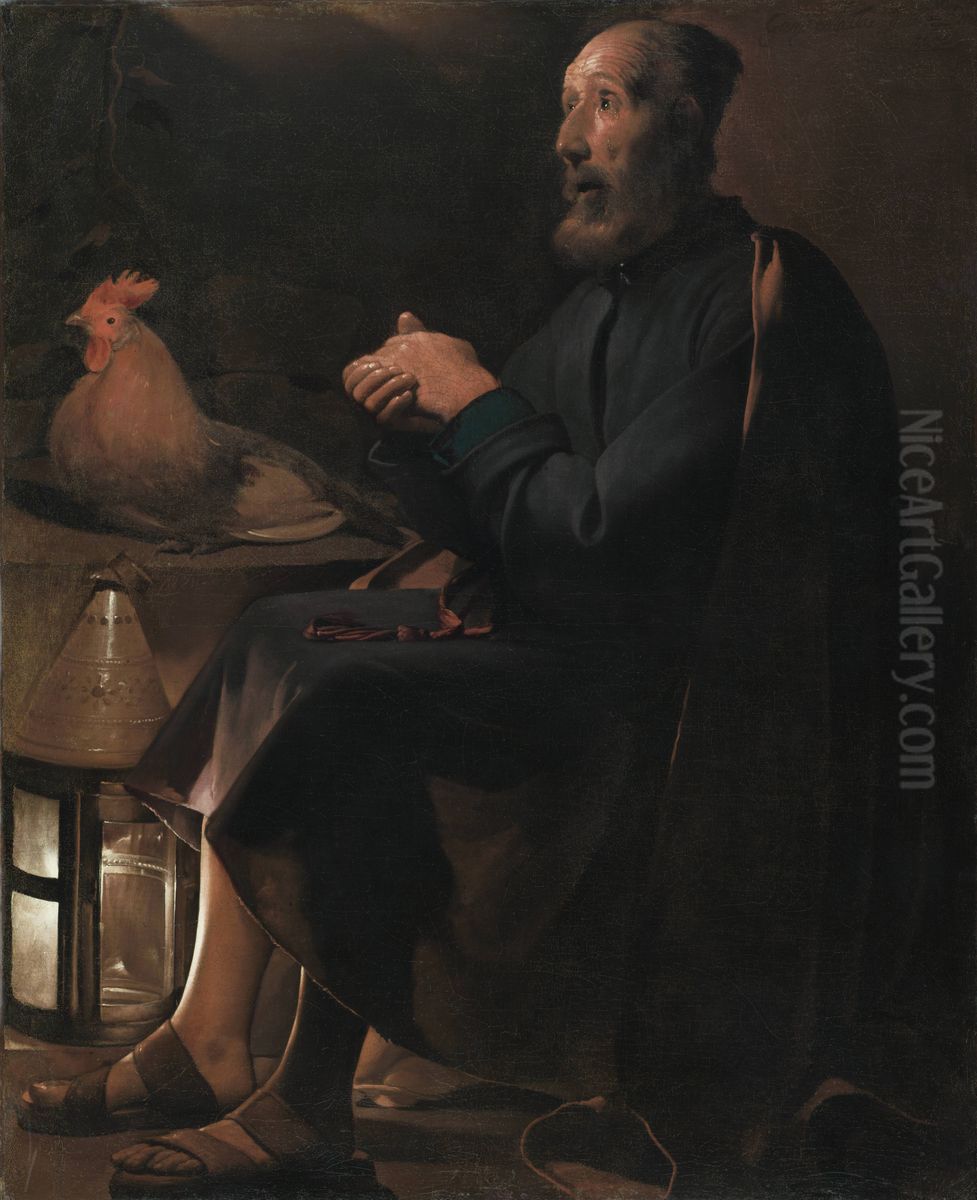 Saint Peter Repentant Oil Painting by Georges de La Tour