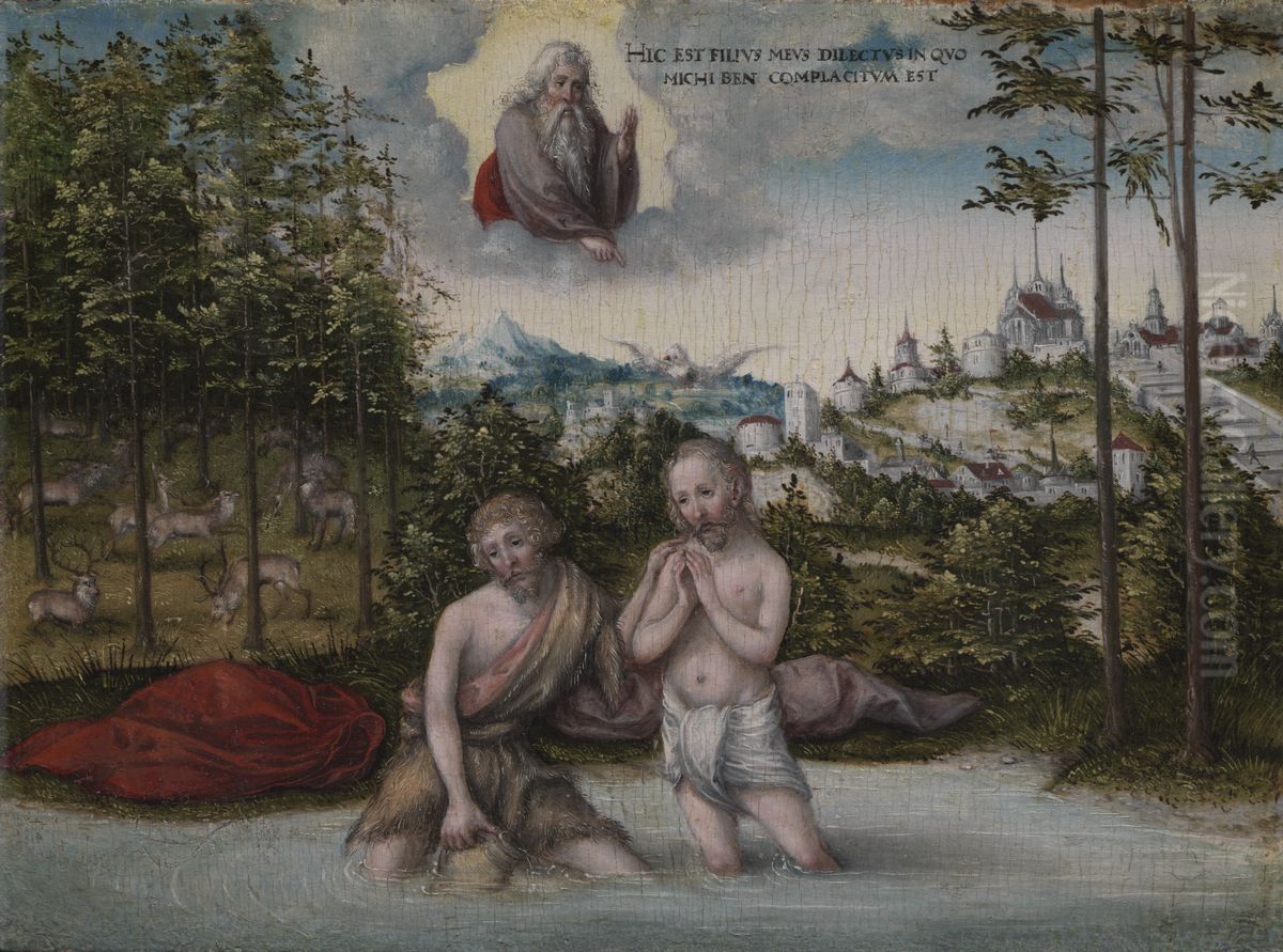 The Baptism of Christ Oil Painting by Lucas Cranach the Elder