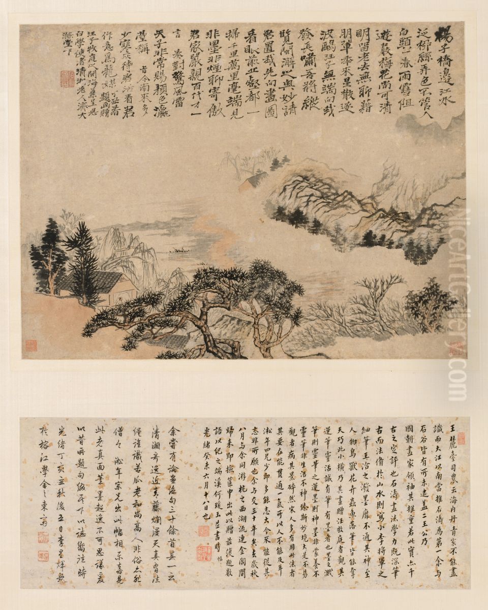 Spring Mist over Jiangnan Oil Painting by Shitao Daoji
