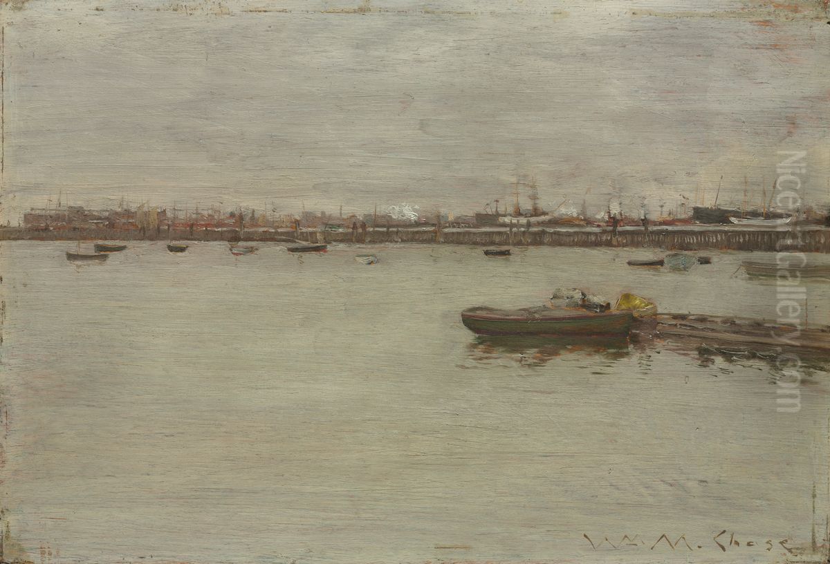 Gray Day on the Bay Oil Painting by William Merritt Chase