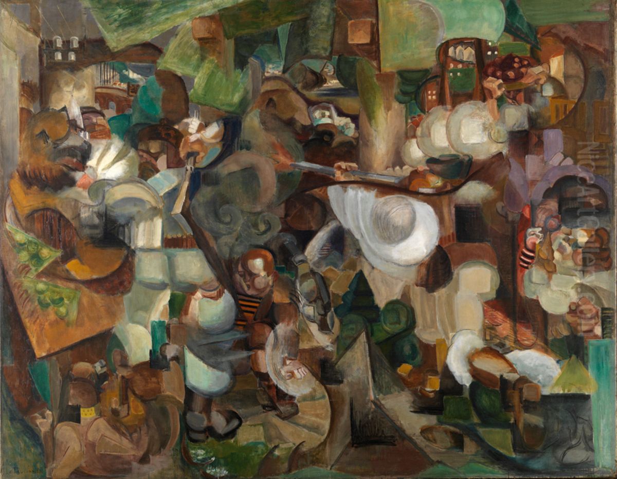 Les Montagnards attaques par des ours (Mountaineers Attacked by Bears) Oil Painting by Henri Le Fauconnier