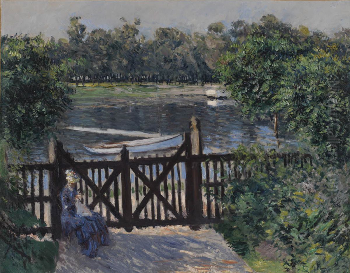 Garden entrance, Petit-Gennevilliers Oil Painting by Gustave Caillebotte