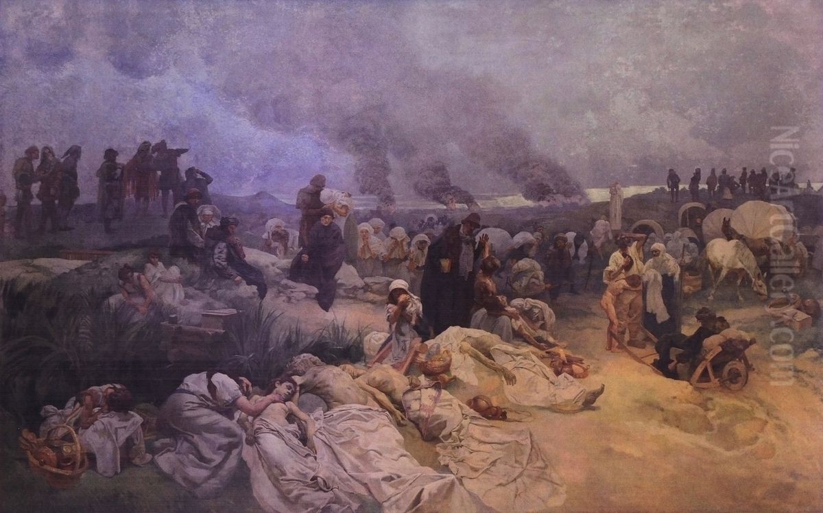 Petr Chelcicky at Vodnany: Do Not Repay Evil with Evil Oil Painting by Alphonse Mucha