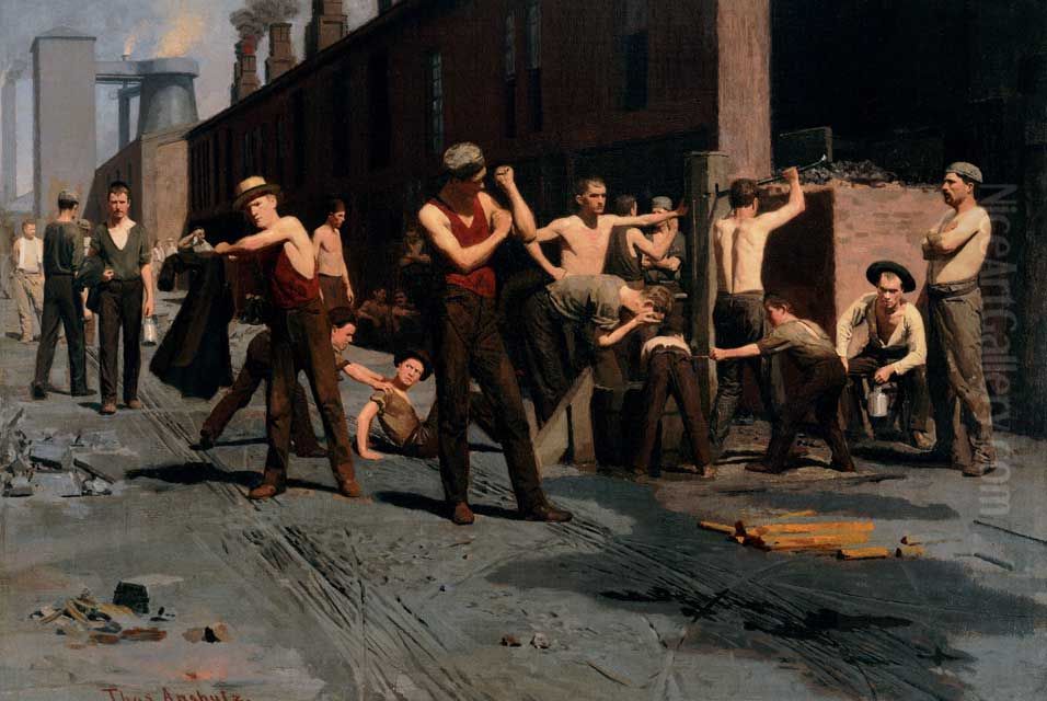 The Ironworkers' Noontime Oil Painting by Thomas Pollock Anshutz