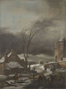 Winter Landscape with a Stone Bridge