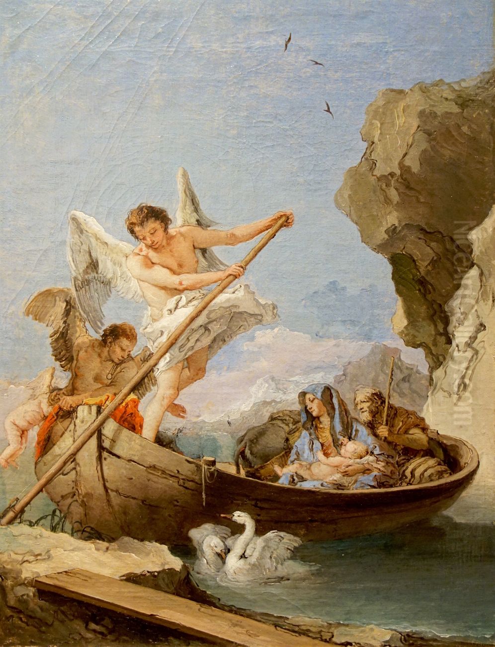 Fuga para o Egito Oil Painting by Giovanni Battista Tiepolo