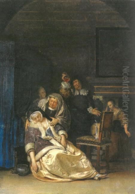 The doctor's visit Oil Painting by Karoline Luise of Hesse-Darmstadt