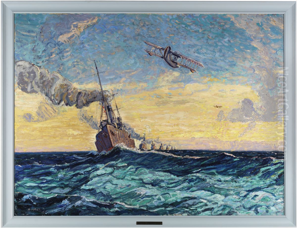Minesweepers, Halifax Oil Painting by Arthur Lismer