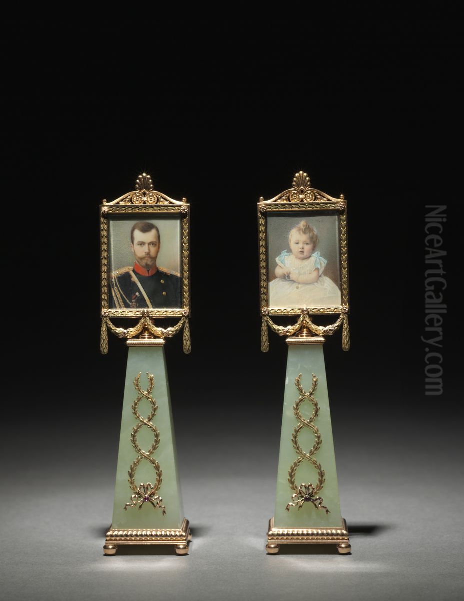 Framed Miniatures Oil Painting by Peter Carl Faberge