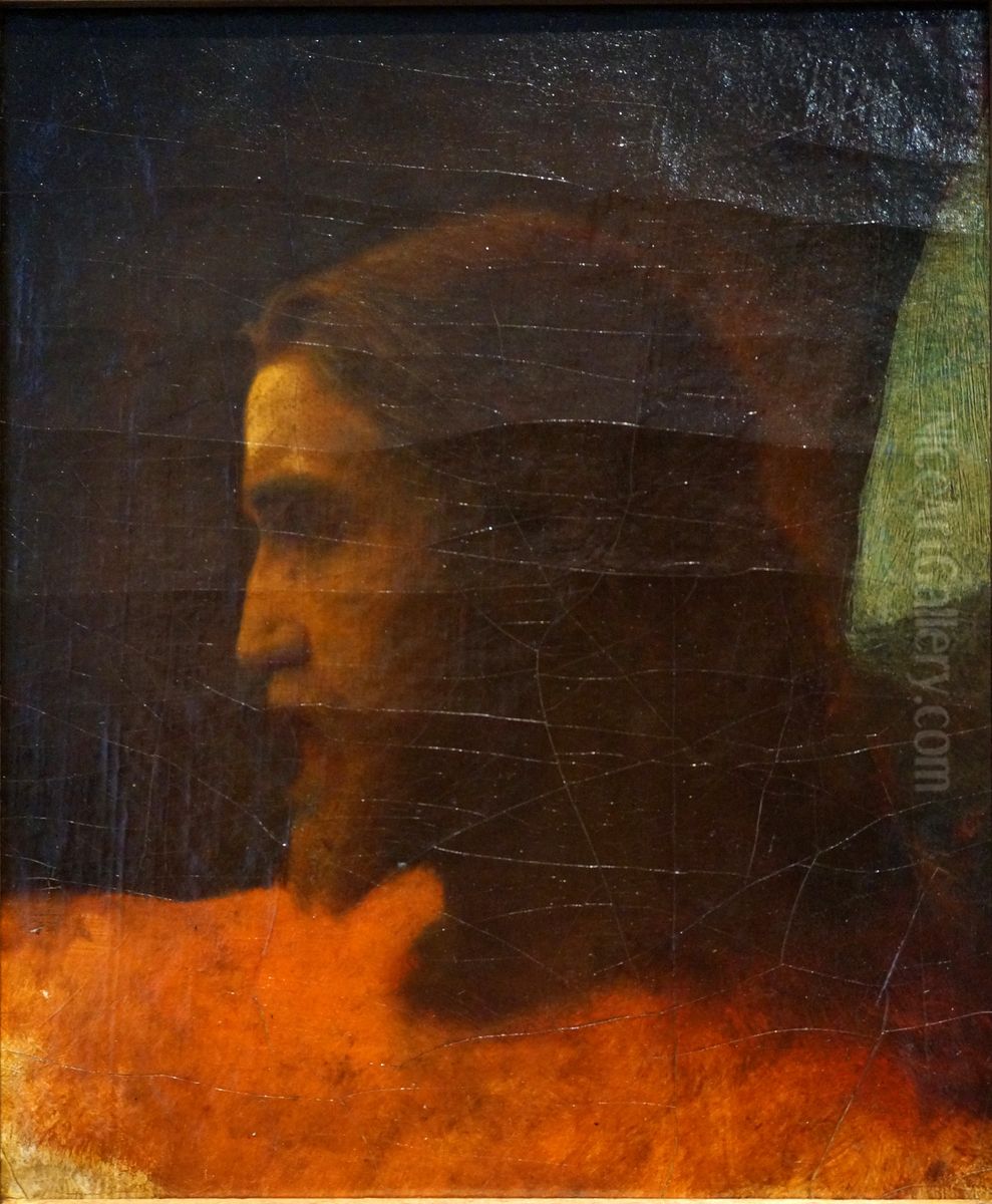Head of Christ Oil Painting by Charles Sellier